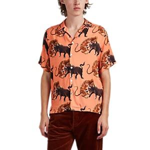 Endless Joy Men's Macan Tiger Crepe Shirt - Orange