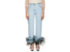 Prada Women's Ostrich-feather-embellished Relaxed Jeans