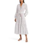 Bytimo Women's Rose-motif Cotton-blend Button-front Peasant Dress