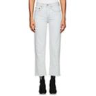 Re/done Women's High Rise Stovepipe Crop Jeans-lt. Blue