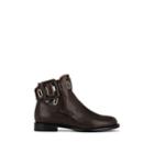 Samuele Failli Women's Buckle-strap Leather Ankle Boots - Dk. Brown