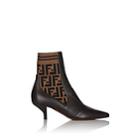 Fendi Women's Rockoko Leather Ankle Boots - Brown