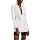 Area Women's Embellished Double-breasted Blazer - White
