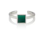 Viola.y Jewelry Women's Malachite & White Gold Vermeil Ring-green