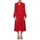 Co Women's Crepe A-line Midi-dress-red