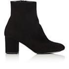 Barneys New York Women's Cap-toe Suede Ankle Boots-black