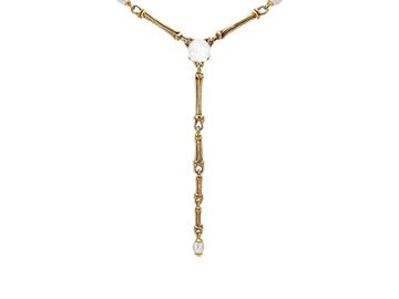 Goossens Paris Women's Pearl & Rock Crystal Lariat Necklace