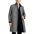 P. Johnson Men's Houndstooth Wool Double-breasted Topcoat - Wht.&blk.