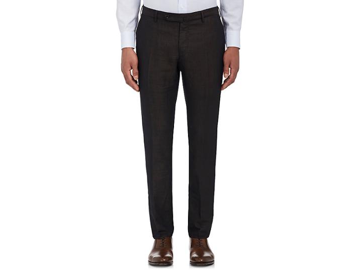 Incotex Men's S-body Slim-fit Cotton-linen Trousers