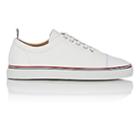 Thom Browne Men's Cap-toe Grained Leather Sneakers - White