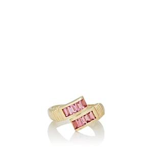 Retrouvai Women's Pink Spinel Buckle Ring-pink