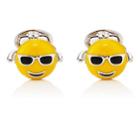 Jan Leslie Men's Emoji Cufflinks-yellow