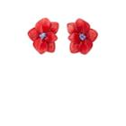 Sabbadini Women's Flower Clip-on Earrings - Red