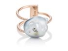 Samira 13 Women's Keshi Pearl & White Diamond Cuff Ring