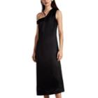 Nomia Women's Satin Asymmetric Shift Dress - Black