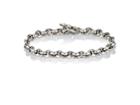 Hoorsenbuhs Men's Diamond & Silver 'h' Chain-link Bracelet