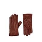 Barneys New York Men's Fur-lined Leather Gloves - Med. Brown