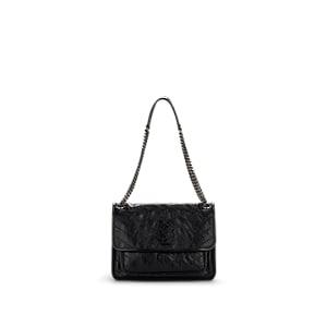 Saint Laurent Women's Monogram Niki Medium Leather Shoulder Bag - Noir