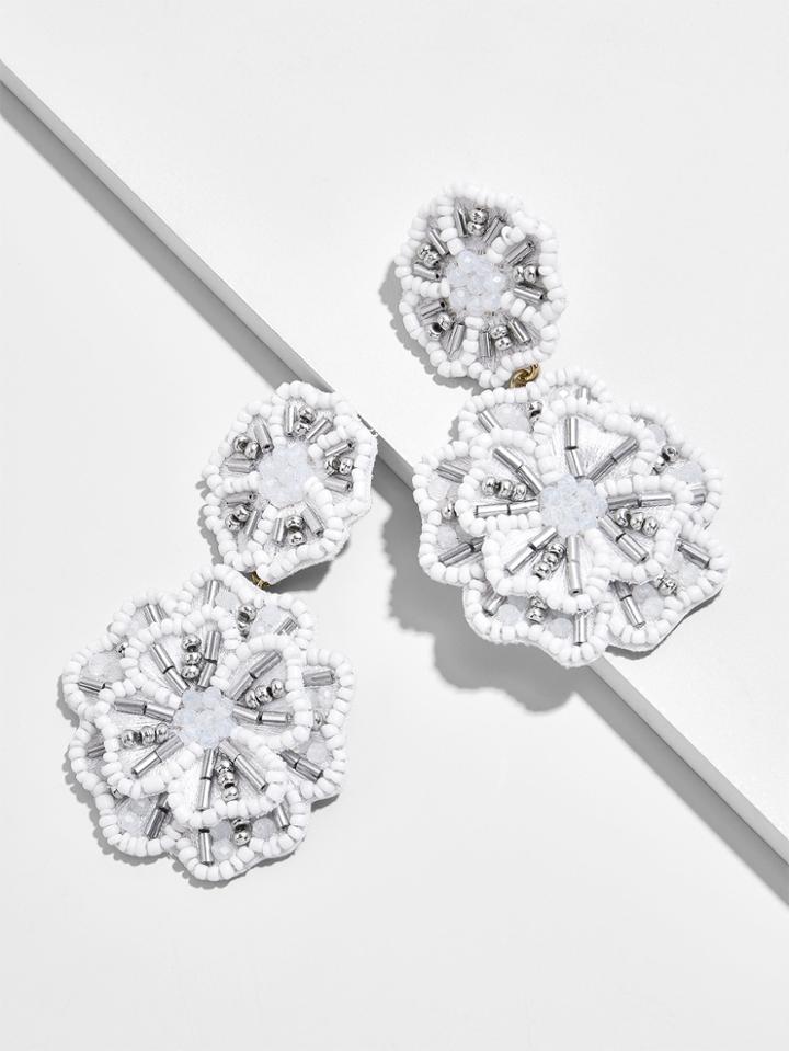 BaubleBar Marise Flower Drop Earrings-White