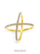 BaubleBar Crystal Mason Ring-Gray/Gold