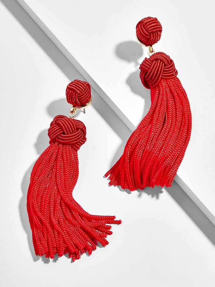 BaubleBar Bree Tassel Earrings-Red