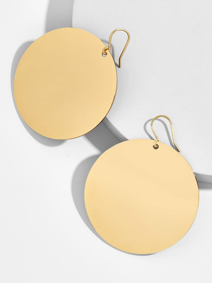 BaubleBar Disc Drop Earrings-Shiny Gold