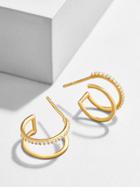 BaubleBar Paio 18K Gold Plated Huggie Hoop Earrings