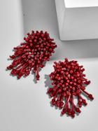 BaubleBar Chrysanthemum Drop Earrings-Ruby