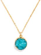 BaubleBar Petite Druzy Pendant-Turquoise/Gold