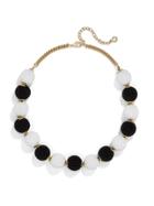 BaubleBar Beaded Ball Statement Necklace-Black/White
