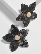 BaubleBar Adelissa Flower Resin Earrings-Black