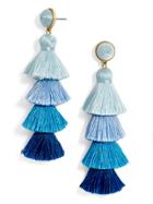 BaubleBar Gabriela Stud Tassel Earrings-Blue Ombre