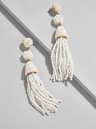 BaubleBar Granita Tassel Earrings-Ivory