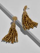 BaubleBar Mini Metallic Pinata Tassel Earrings-Bronze Gold