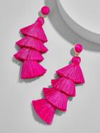 BaubleBar Gabriela Stud Tassel Earrings-Hot Pink