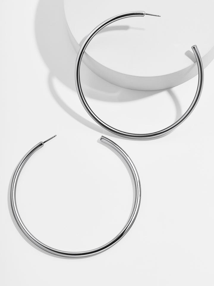 BaubleBar Peyton Hoop Earrings-Silver