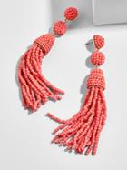 BaubleBar Granita Tassel Earrings-Coral