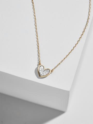 BaubleBar Adina Reyter Super Tiny Pave Folded Heart Necklace