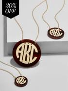 BaubleBar Acrylic Block Etched Monogram Pendant Necklace