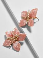 BaubleBar Amarise Flower Resin Stud Earrings-Blush