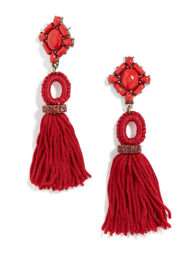 BaubleBar Sohvi Tassel Earrings - Red