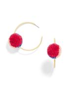 BaubleBar Antigua Pom Pom Earrings-Sherbet/Cobalt/Raspberry