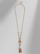 BaubleBar Cosma Tassel Pendant Necklace-Rose Gold