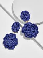 BaubleBar Marise Flower Drop Earrings-Cobalt Blue