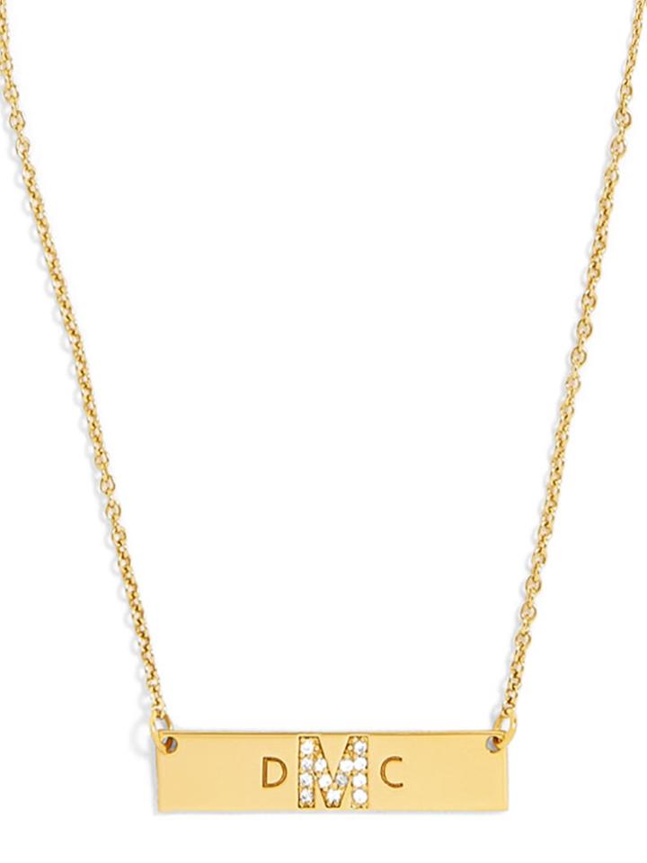 BaubleBar Shine On Initial Pendant Necklace