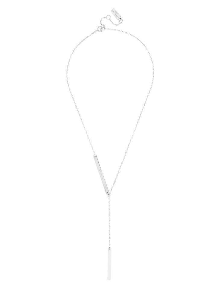 BaubleBar Get Personal Y-Chain Necklace-Silver