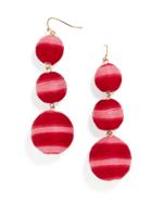 BaubleBar Striped Crispin Ball Drop Earrings-Red & Pink Striped