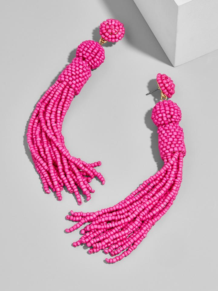 BaubleBar Mini Mariachi Tassel Earrings-Hot Pink