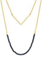 BaubleBar Sea Bead Layered Necklace-Navy