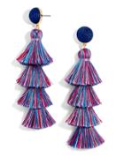 BaubleBar Gabriela Stud Tassel Earrings-Blue/Bright Pink/Teal
